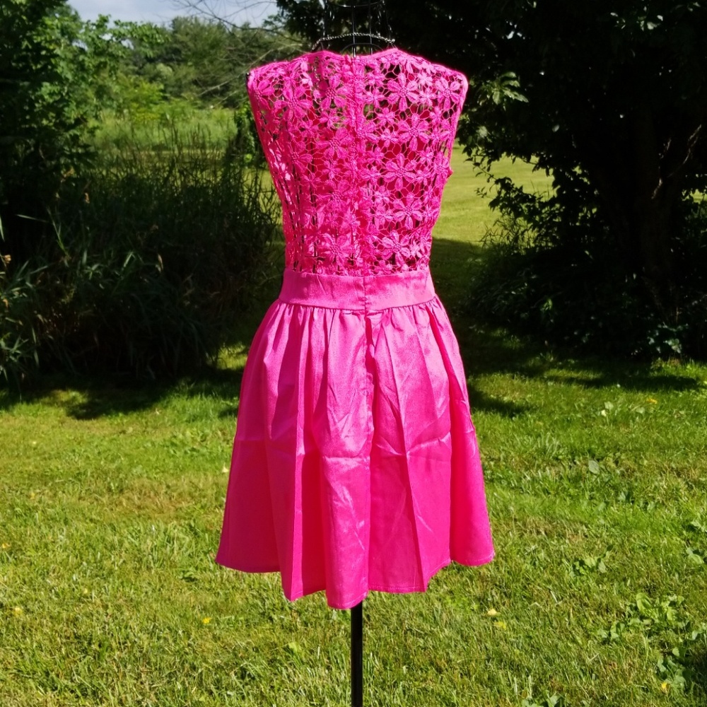 S/M/L/XL PINK LACE DRESS MINI - Picture 4 of 6
